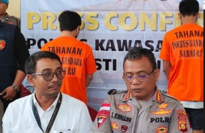 Kapolres Bandara I Gusti Ngurah Rai, Kombes Pol I Komang Budiartha paparkan pelaku pencurian ban mobil di Bandara I Gusti Ngurah Rai.  [Instagram]